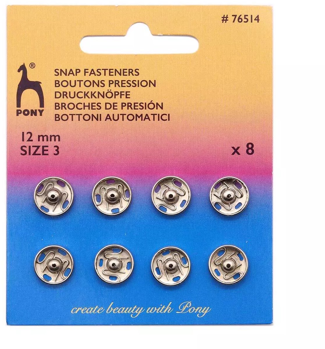 Pony 8 Drukknopen 12 mm Size 3