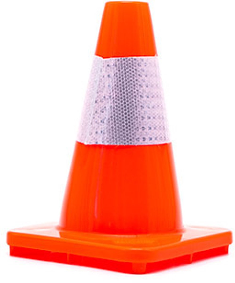 Verkeerskegel - Oranje wit - 30 cm - Soepel