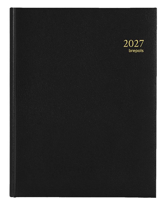 Brepols bureau agenda 2027 - TIMING [0.136] - LIMA - Bureau agenda - 1 week op 2 pagina's - Weekoverzicht - Zwart - 17.1 x 22 cm
