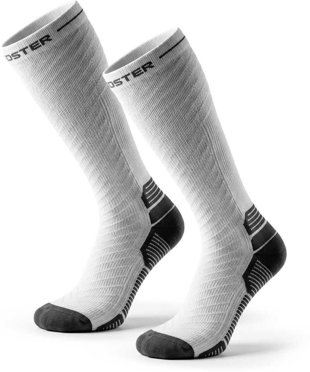 WODster Flow Socks Hardloopsokken - Compressiekousen - Compressie Sokken Hardlopen - Sportsokken Wit - Maat L/XL - 1 Paar