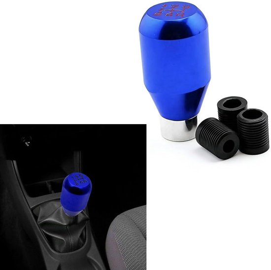 Versnellingspook Knop - Schakelknop Aluminium - Handmatig Schakelen Verbeteren - Hoge Kwaliteit Aluminium - 5 Versnellingen - Blauw — afbeelding 2