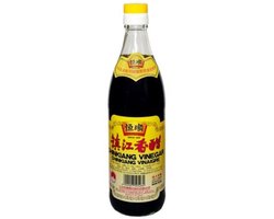 Heng Shun Chinkiang Zwarte Rijstazijn 1 x 550 ml Glasfles – Traditionele Chinese Azijn voor Dipsauzen, Marinades en Koken – Authentieke Zwarte Azijn met Kajal Sticker