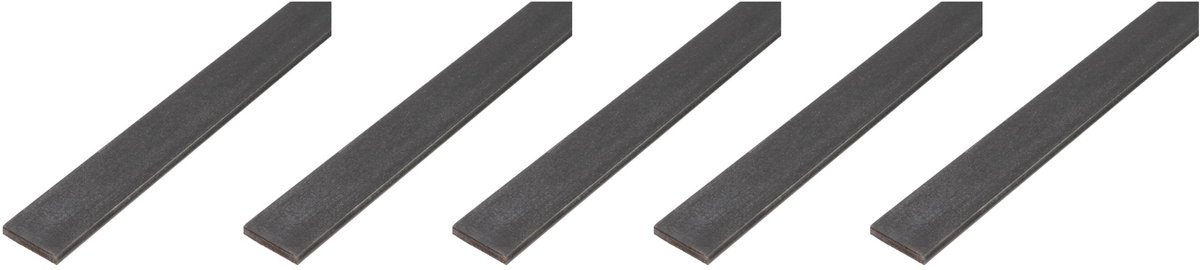 Alberts 5 x platte strip, blank staal, 20 x 4 mm, lengte 2 m