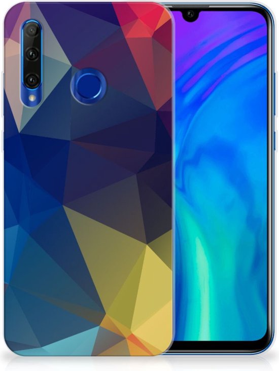 TPU étui pour Honor 20 Lite Coque Polygon Noir