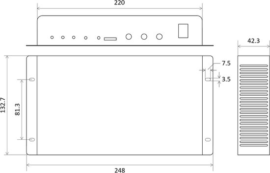 Multimedia Speler - LED Display - Programma's Tonen - App Bediening - 24.9 cm - Zwart — afbeelding 2