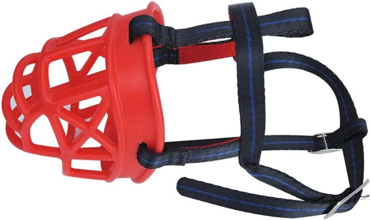 Honden muilkorf - Snuit mandje - Veilig uitlaten - Verstelbare band - Maat 6 - Rood