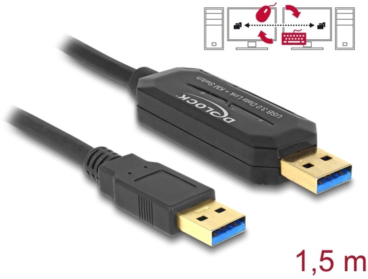 Delock - USB 3.0 A Male naar USB 3.0 A Male - 1.5 m