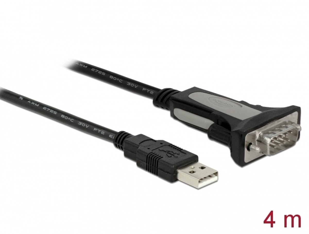 Adapter USB 2.0 Type-A tot 1 x Seriële RS-232 DB9 4 M