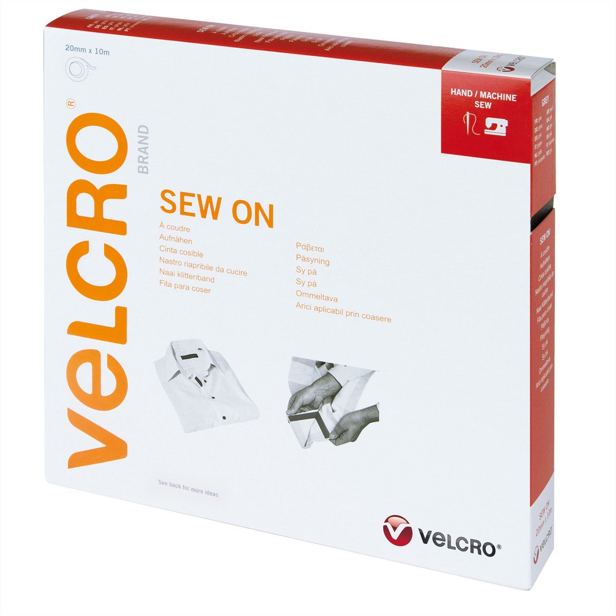 VELCRO® klittenband met haken en lussen om te naaien 20 mm x 10 m grijs