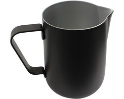 Roestvrijstalen Melkkannetje met Goede Grip voor Melkopschuimen en Latte Art - 600ML Zwart, Ideaal voor Koffie en Espresso Machines