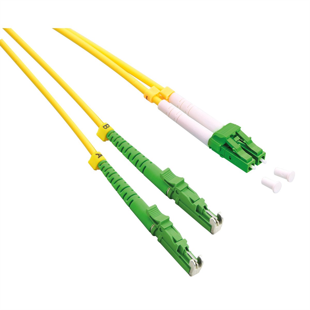 ROLINE glasvezelkabel duplex 9/125µm OS2, LSH/LC, APC gepolijst, LSOH, geel, 1 m