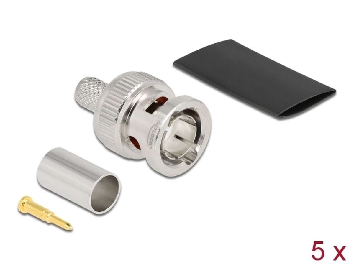 BNC -plug voor het krimpen van RG59 met bijpassende krimpbuis