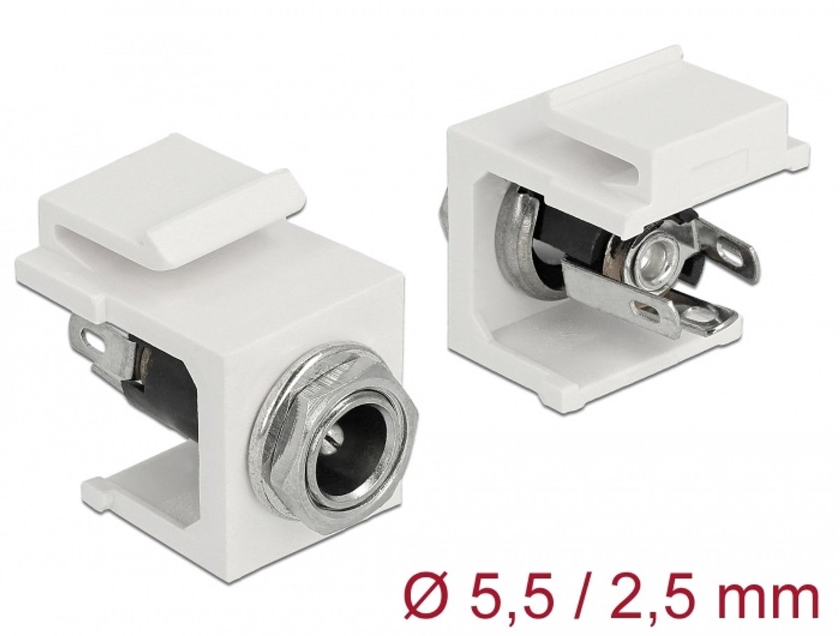 Delock Keystone Module DC 5.5 x 2.5 mm female white
