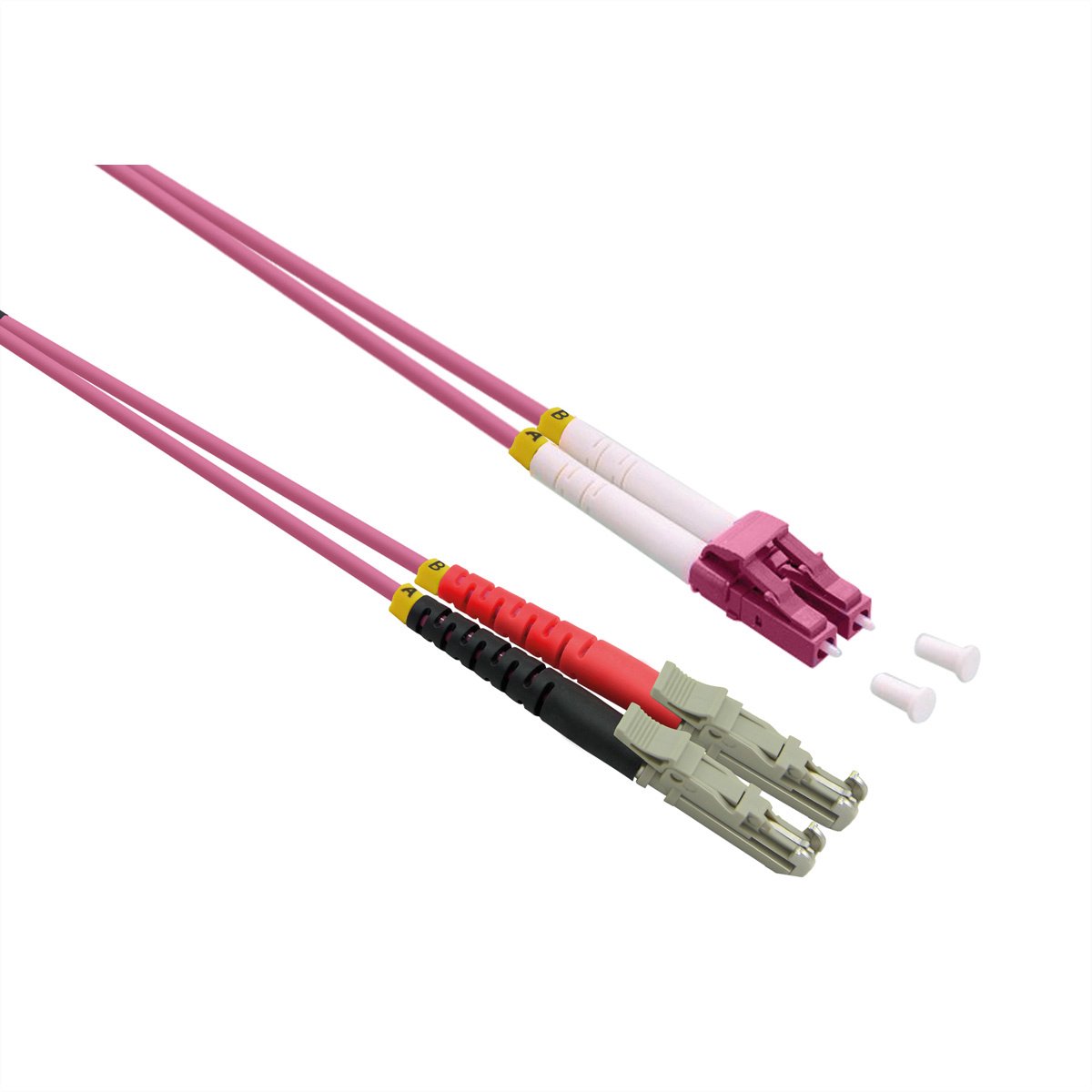 ROLINE glasvezelkabel duplex 50/125µm OM4, LSH/LC, LSOH, violet, 2 m