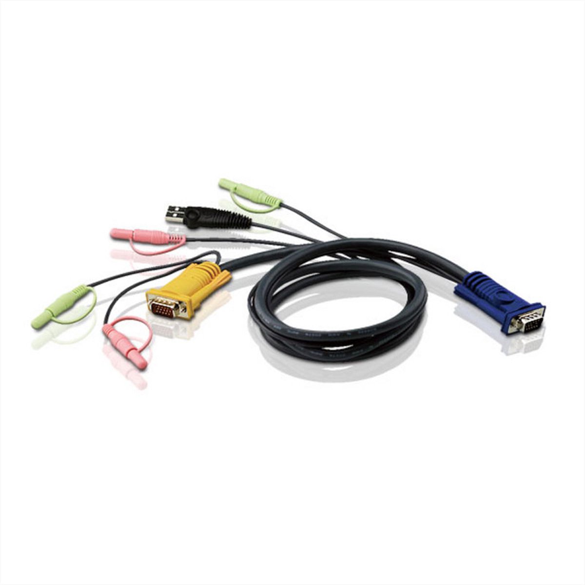 KVM Kabel VGA Male / USB A Male / 2x 3.5 mm Male / 2x Connector 3.5 mm - Aten SPHD15-Y / 2x Connector 3.5 mm 3.0 m