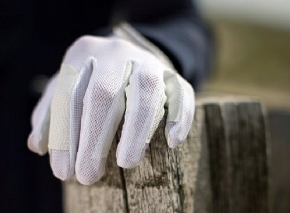 HKM rijhandschoen Mesh Grip - wit - L