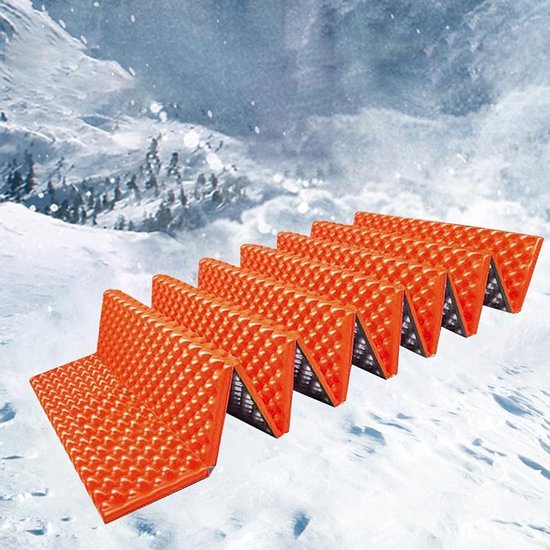 Kampeer Mat - Slaapmat Buiten - Outdoor Slapen - Dubbelzijdige Isolatie - 190x61x2 cm - Zilver Oranje — afbeelding 2