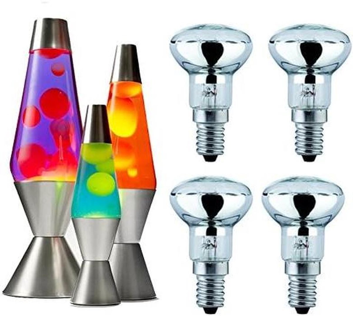 Halogeenspots - Lampen - Lavalampen Verlichten - R39 Fitting - 4 Stuks - Wit