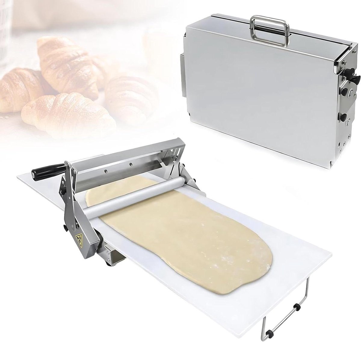 Deegroller Lamineerder - Bakrol Pastadeeg - Gebak Maken - Instelbare Dikte - 90x40cm Werkblad - Zilver