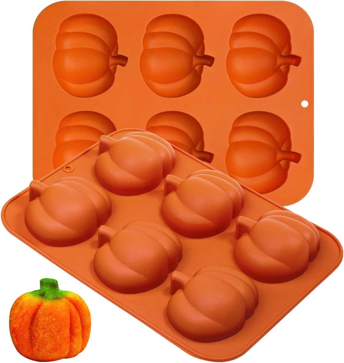 Siliconen Pompoen Cakevorm - 2 Stuks - Ideaal voor Muffins, Pudding en Taarten Bakken