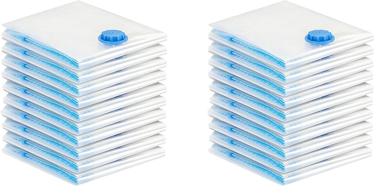 Stofzuigerzakken Kleding - Opbergzakken - Ruimte Besparen - Herbruikbaar en Luchtdicht - 20 Stuks 40x30cm - Transparant