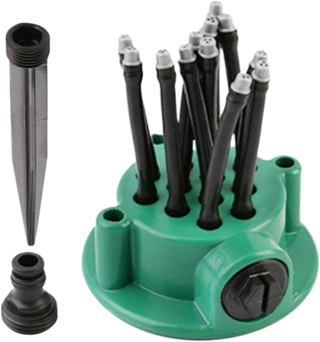 Gazonsproeier Roterend - Automatisch Waterbesparend - Tuin Irrigatie - 360 Graden Bereik - 10 x 10 x 11 cm - Groen