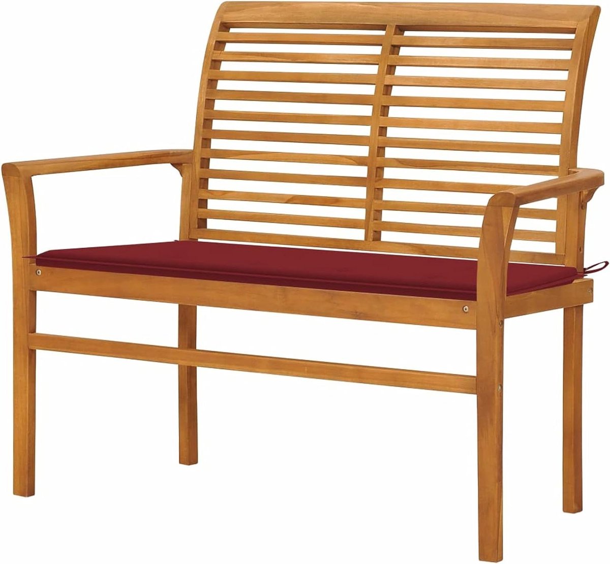 Houten Tuinbank - Zitbank Buiten - Ontspannen Buiten - Massief Teakhout - 112 cm - Rood
