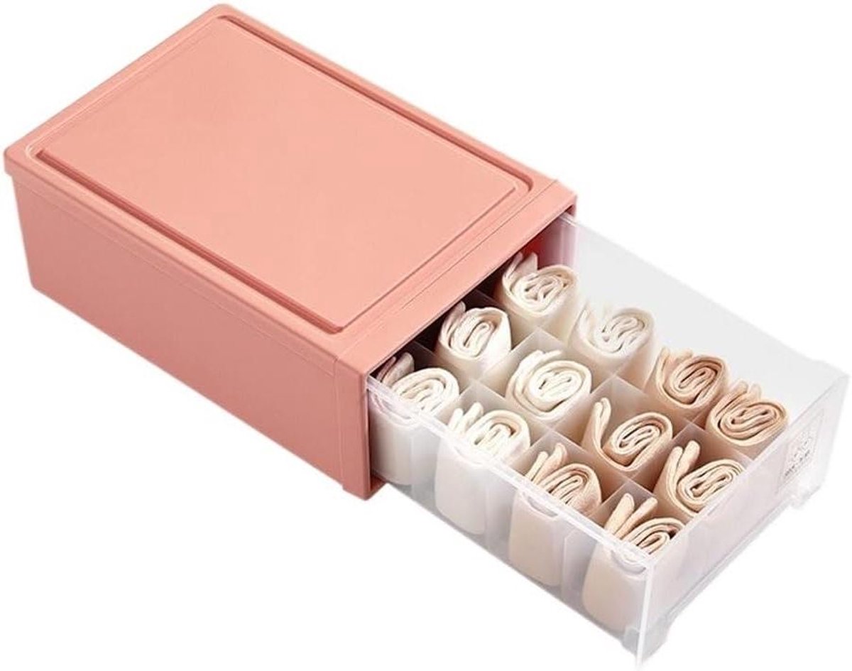 Lade Opberger - Kast Organizer - Kleding Sorteren - Stabiele Kaartsleuven - 15 Cellen - Roze