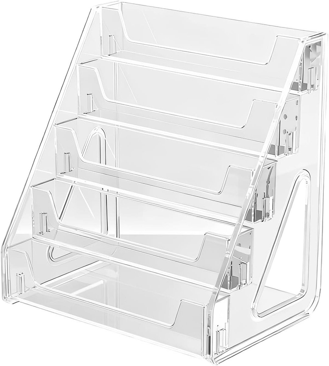 Kaartendisplay standaard - Vitrine rek - Verzamelobjecten tonen - Vijflaags ontwerp - 305 x 215 x 335 cm - Helder