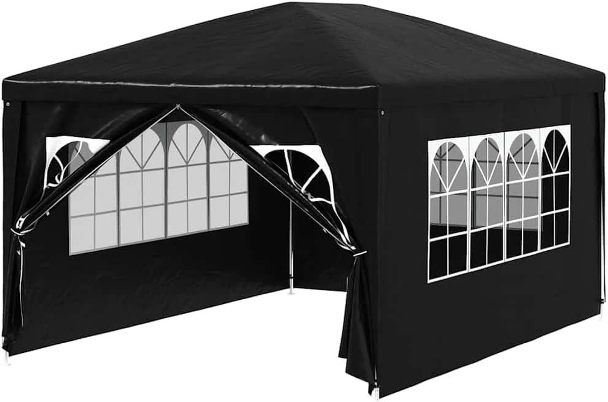 Partytent Tuin - Feestdak Outdoor - Feestelijke Bijeenkomsten - Transparante Ramen - 2.55 x 1 m - Antraciet