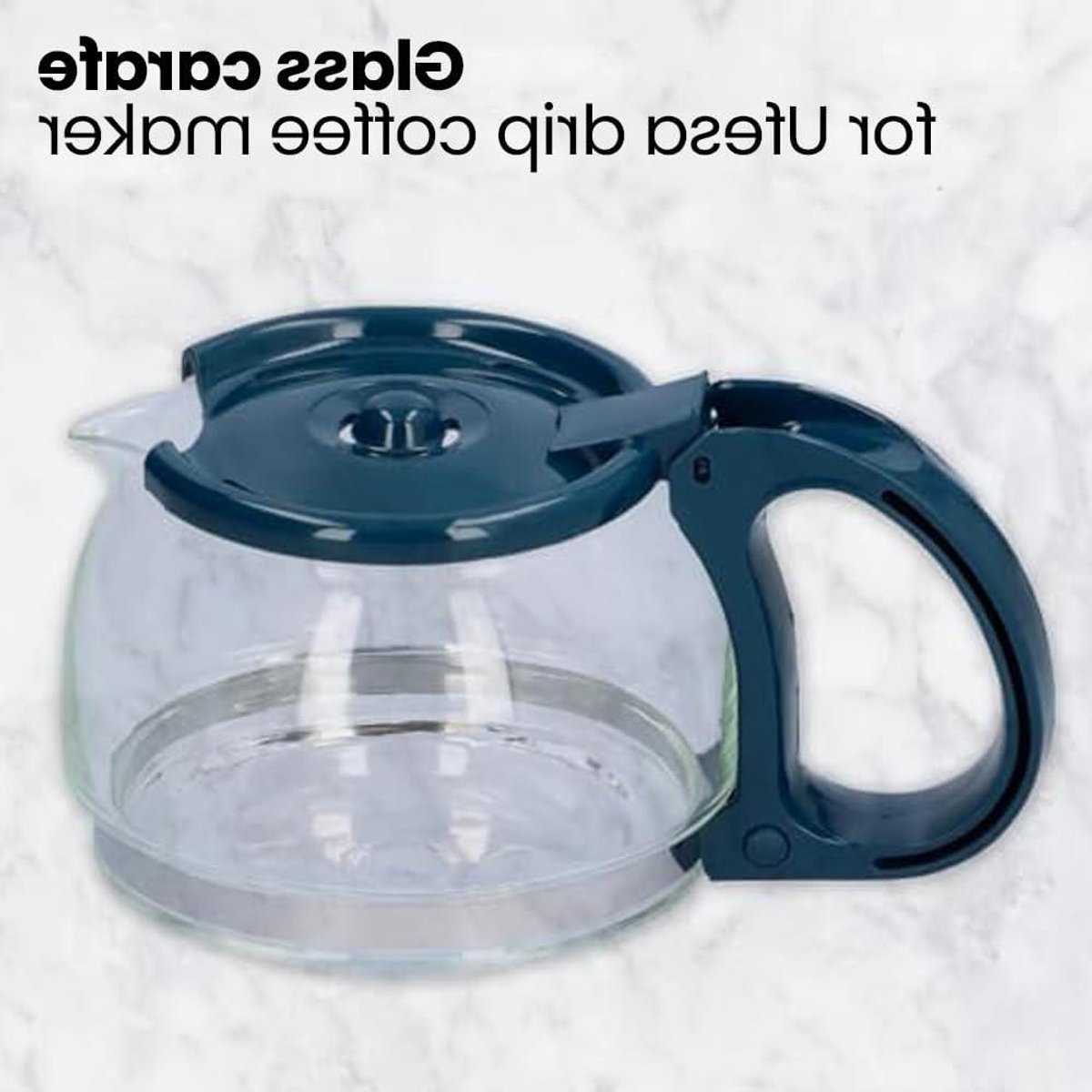 Glazen kan - Koffiekan vervanging - Koffiezetapparaat reparatie - Hittebestendig glas - 17x9 cm - Blauw