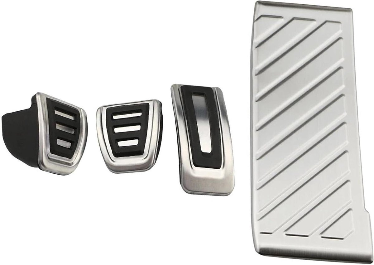 Pedaal Covers - Auto Interieur - Sportieve Rijstijl - Anti-slip Rubber - Set van 2 - Zilver