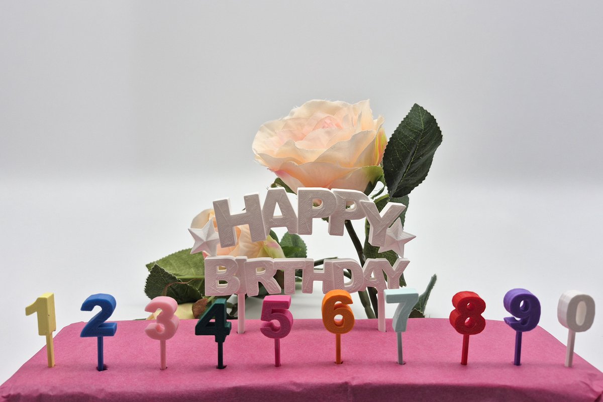 Caketopper Happy birthday wit