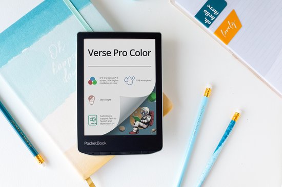 PocketBook Verse Pro Color e-reader Stormy Sea – 6 inch – 16 GB – waterdicht + Transparant Zwart hoesje – voordeelbundel — afbeelding 5