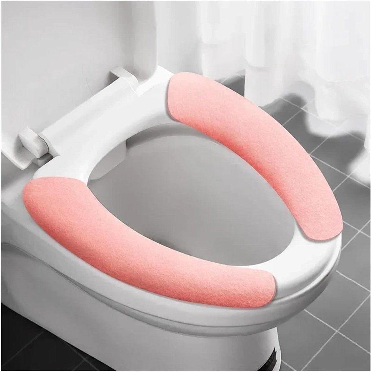 Toiletbril hoezen - Zachte stickers - Badkamer Comfort - Herbruikbaar Flanel - 2 paar - Routine-roze