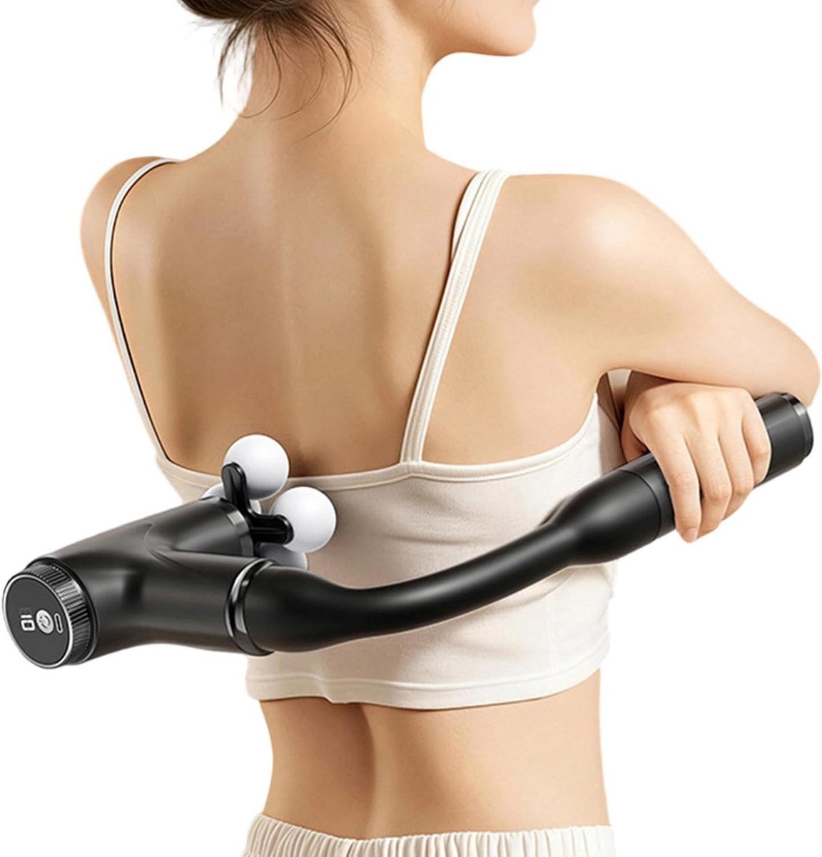 Deep Tissue Massager - Spierontspanningsapparaat - Spierherstel Bevorderen - Lange Handgreep - 35 cm - Zwart