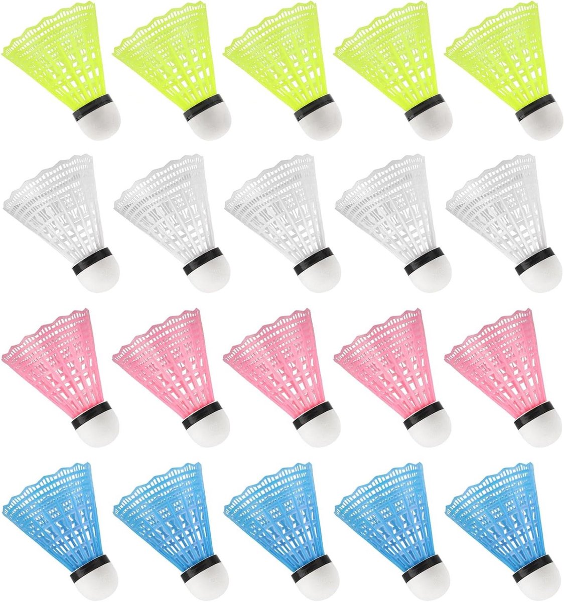 Badminton ballen - Nylon shuttles - Training en spel - Hoge stabiliteit - 20 stuks - Meerdere kleuren