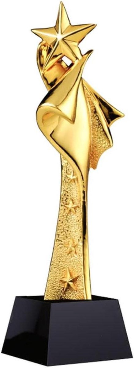 Gouden Trofee - Handdruk Award - Prestaties Vieren - Vergulde Afwerking - 28 cm - Goud