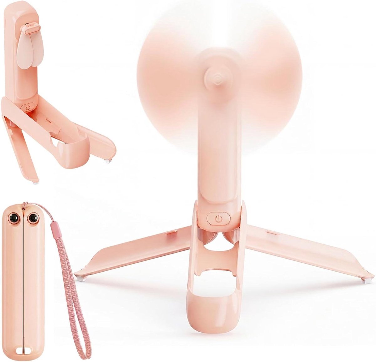 Handventilator - Mini Ventilator - Frisse Lucht - Opvouwbaar Ontwerp - 12 cm - Roze