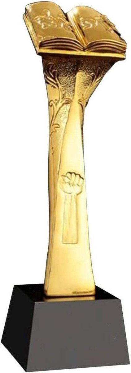 Kristalhars Trofee - Onderscheiding Prijs - Wedstrijd Beloning - Gedetailleerd Snijwerk - 500 Gram - Goudkleurig