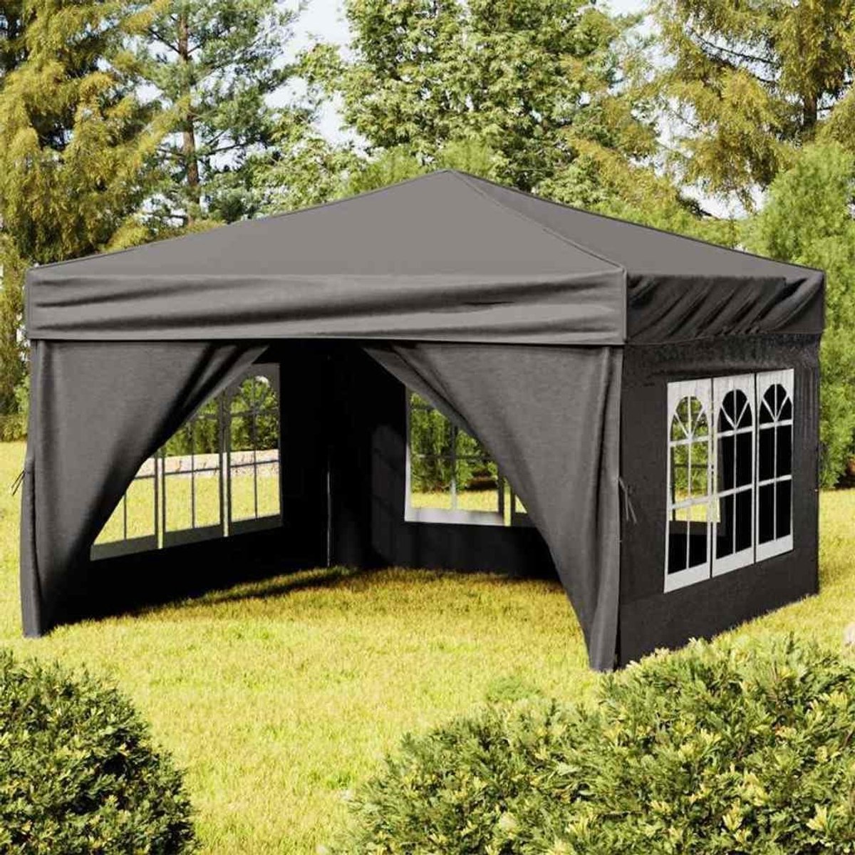 Opvouwbare Partytent - Feesttent Paviljoen - Outdoor Evenementen - Waterafstotend Oxford Dak - 3 x 3 Meter - Antraciet