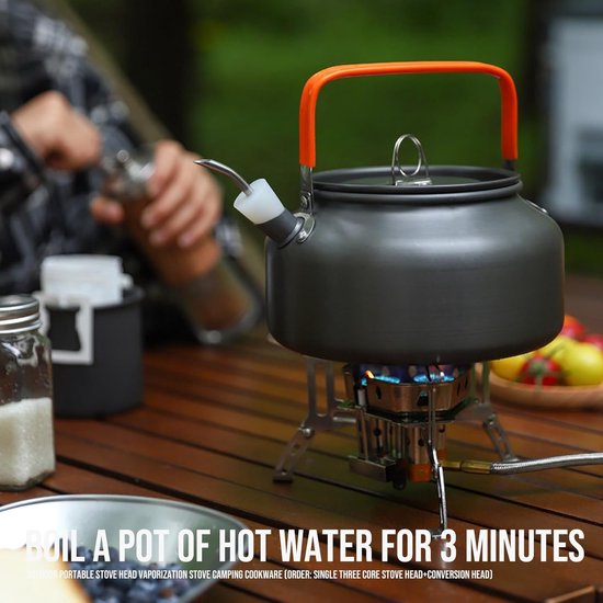 Campinggasfornuis Opvouwbaar - Draagbare Gasbrander - Buiten Koken - 3500 Watt Krachtig - Compact Opvouwbaar - Zilver — afbeelding 3