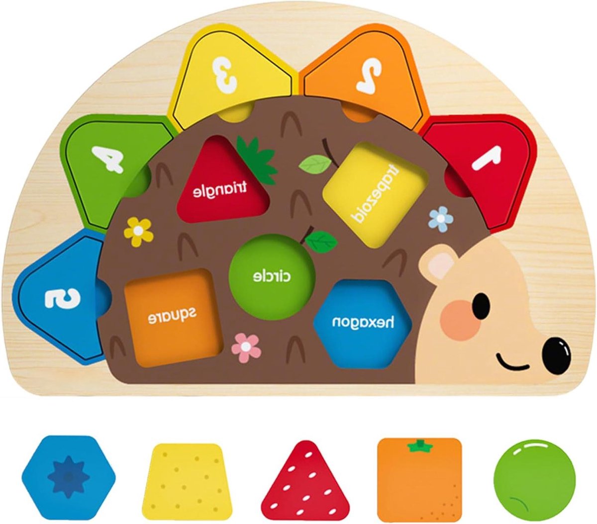 Houten Vormsorteerder - Educatief Spel - Baby Ontwikkeling - Stimuleert Fijne Motoriek - 25.5 cm - Multicolor