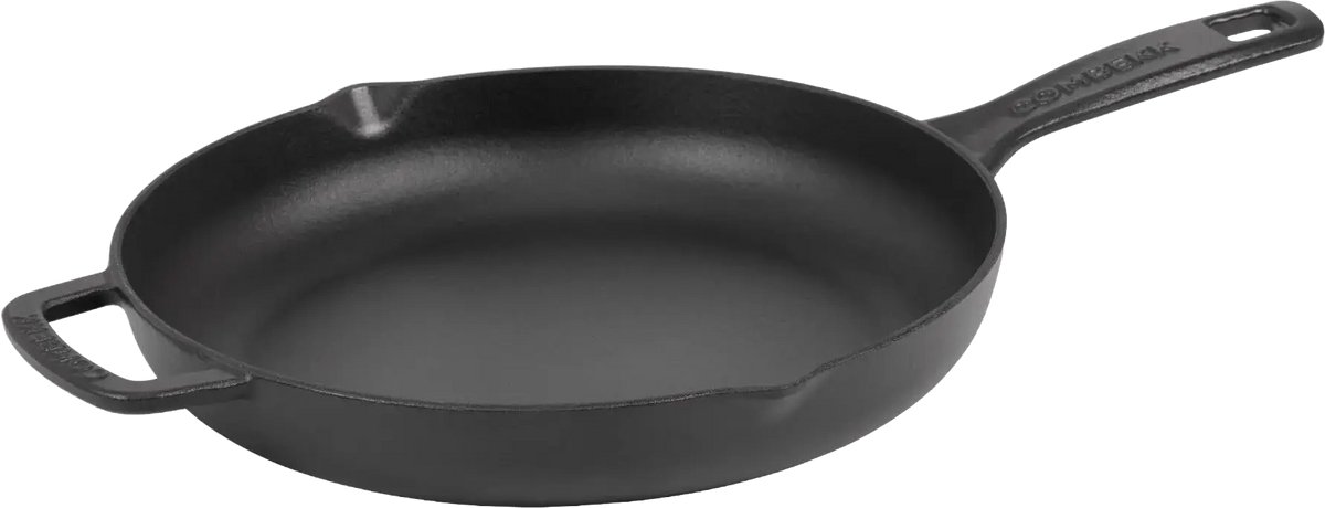 Combekk Gietijzeren Koekenpan 26cm - 100% Gerecycled - PFAS vrij - Geschikt voor o.a. Inductie en BBQ - Zwart