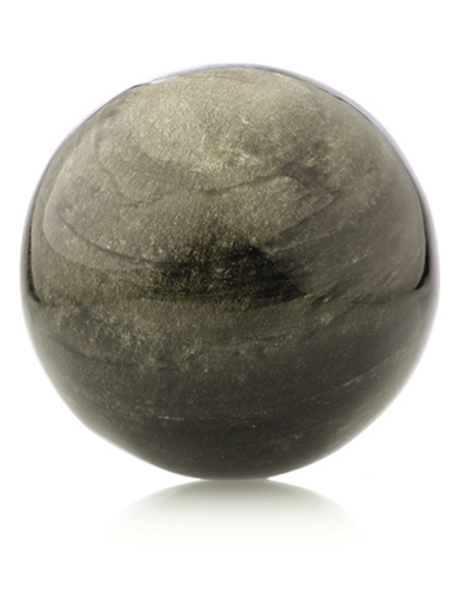 Ruben Robijn Obsidiaan goud 8 cm edelsteen bol Zwart - goud