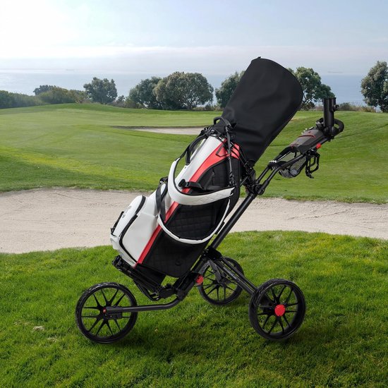 Golf Duwwagen - Golfkar Lichtgewicht - Sportieve Uitjes - Viervoudig Opvouwbaar - 3 Wiel - Zilver van GOLF — afbeelding 4