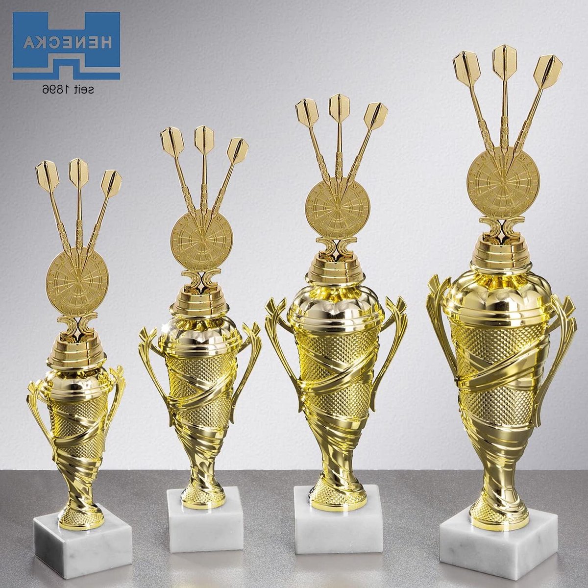 Dart Trofee - Sport Beker - Sport Wedstrijd - Gepersonaliseerde Gravure - 349 mm - Goud