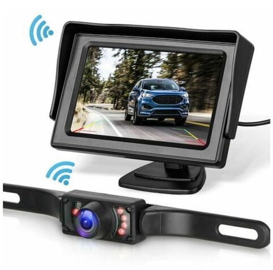 Draadloze achteruitrijcamerakit van 4,3 inch – LCD-scherm met hoge resolutie – Nachtzichtfunctie – IP68 waterdicht – Zendafstand van 30 meter – Kijkhoek van 170°
