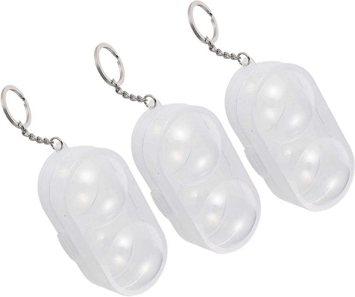 Tafeltennisbal Houder - Pingpong Ballen - Sport Organisatie - Met Sleutelhanger - 3 Stuks - Transparant