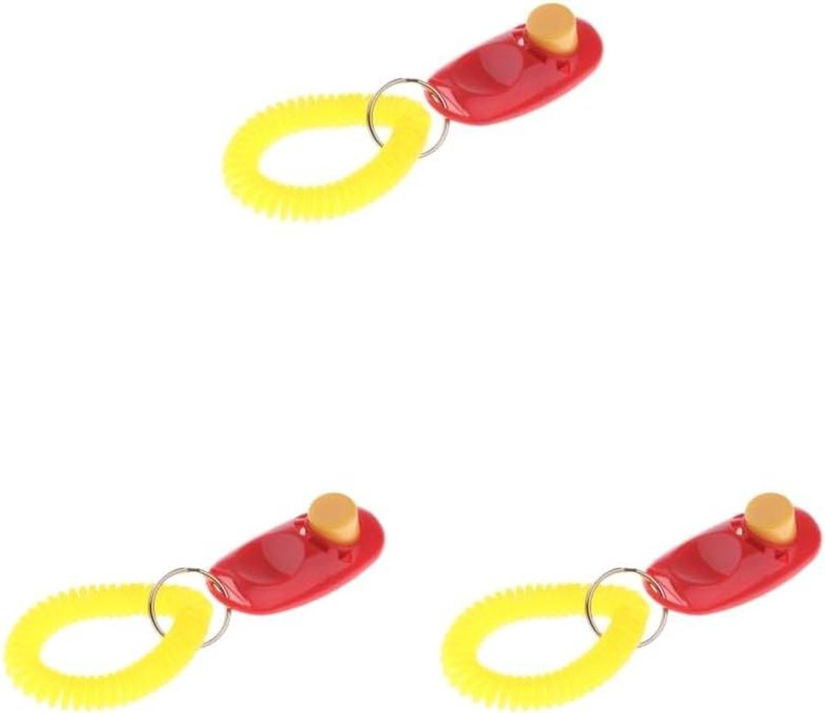 Huisdier Trainingsklikker - Clicker Hond - Gedrag Aanleren - Handig Ingebouwde Polsband - 3 Stuks - Rood